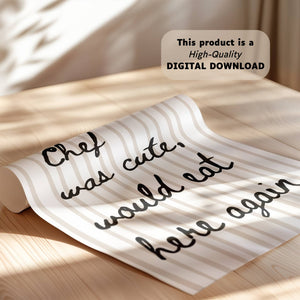 Chef Was Cute Stripe Print