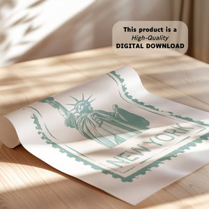 New York Stamp Print