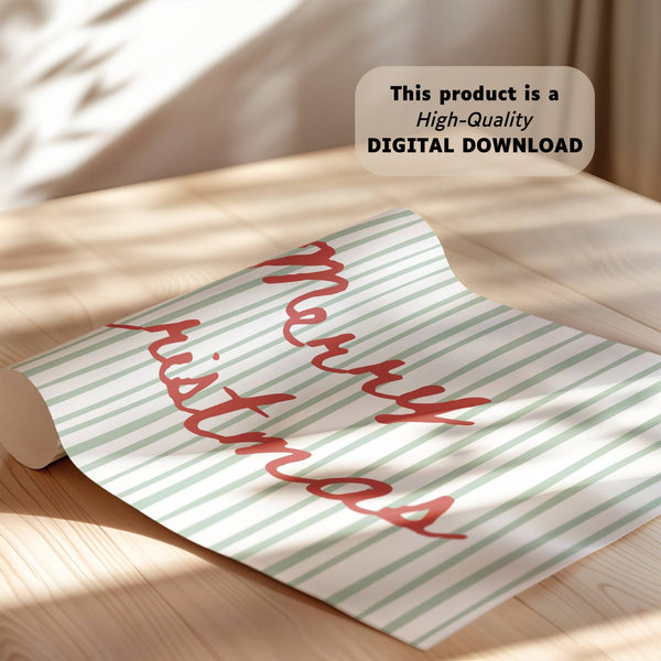 Merry Christmas Stripe Print