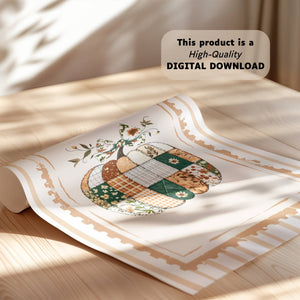 Patchwork Pumpkin Print