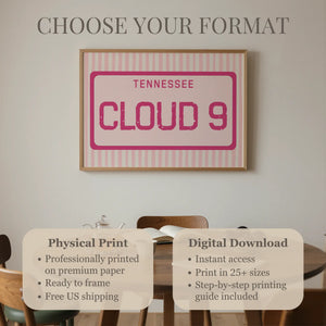 Cloud 9 License Plate Print