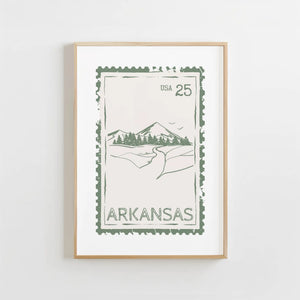 Arkansas Stamp Print