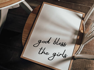 God Bless The Girls Minimalist Print
