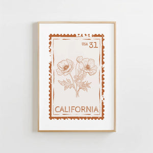California Stamp Print