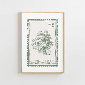 Connecticut Stamp Print