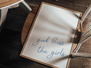 God Bless The Girls Minimalist Print