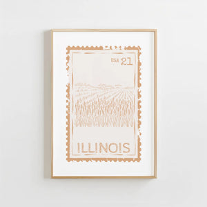Illinois Stamp Print