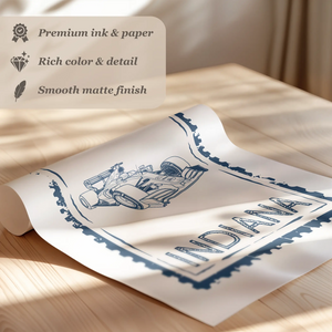 Indiana Stamp Print