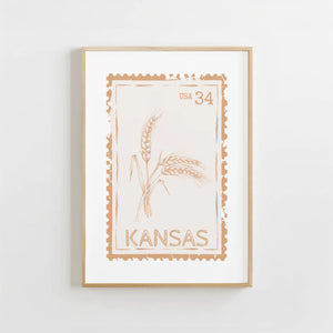 Kansas Stamp Print