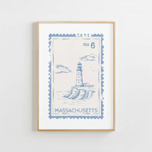 Massachusetts Stamp Print