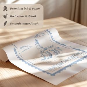 Massachusetts Stamp Print
