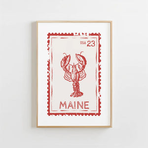 Maine Stamp Print