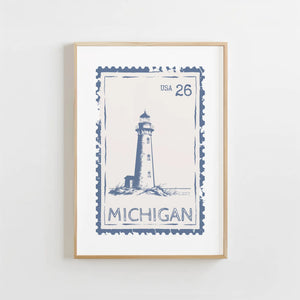 Michigan Stamp Print