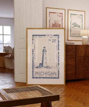 Michigan Stamp Print