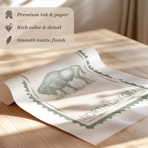 North Dakota Stamp Print