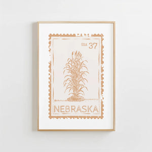 Nebraska Stamp Print