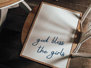 God Bless The Girls Minimalist Print