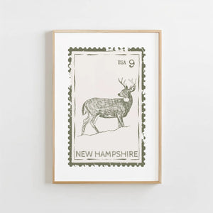 New Hampshire Stamp Print