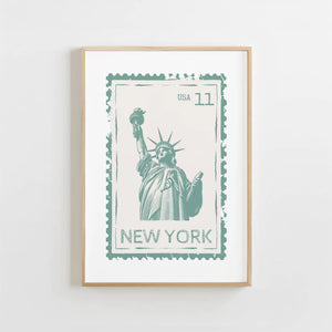 New York Stamp Print