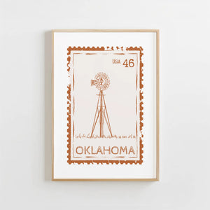 Oklahoma Stamp Print