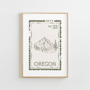 Oregon Stamp Print