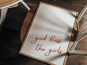 God Bless The Girls Minimalist Print
