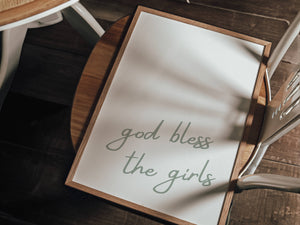 God Bless The Girls Minimalist Print