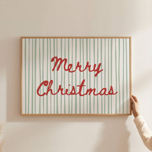 Merry Christmas Stripe Print