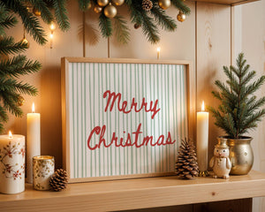 Merry Christmas Stripe Print