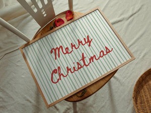 Merry Christmas Stripe Print