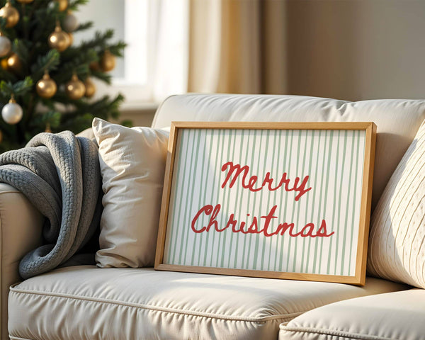 Merry Christmas Stripe Print