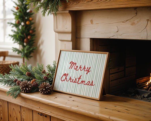 Merry Christmas Stripe Print