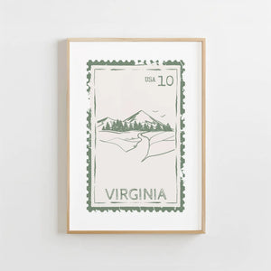Virginia Stamp Print