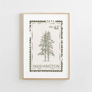 Washington Stamp Print
