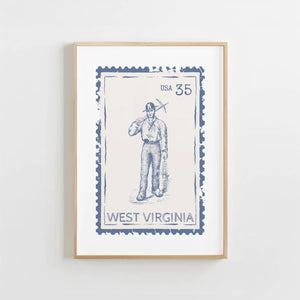 West Virginia Stamp Print