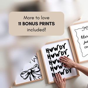 Trendy Cowgirl Set of 15 Prints