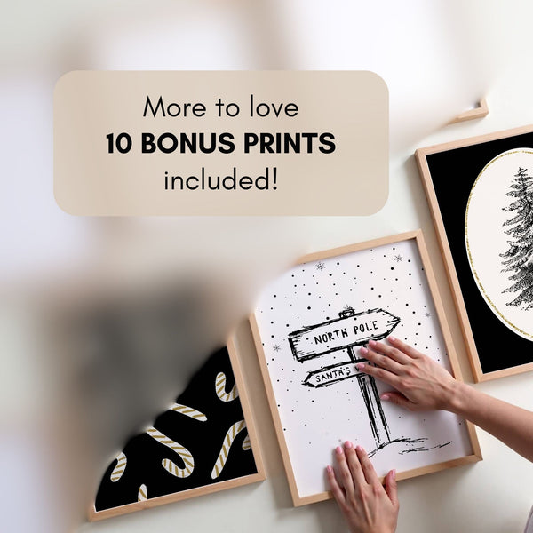 Black & Gold Christmas Set of 15 Prints