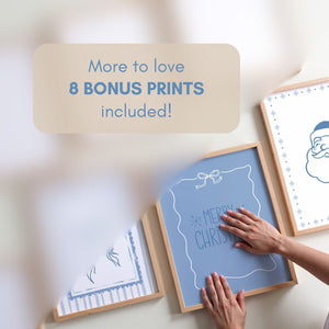 Blue Christmas Set of 15 Prints