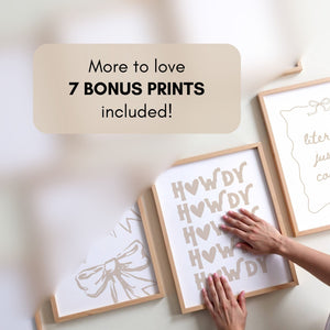 Beige Cowgirl Set of 15 Prints