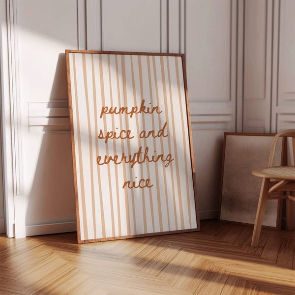 Pumpkin Spice Stripe Print