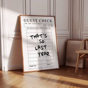 New Year's Guest Check Print