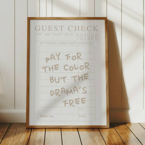 pay for the color but the drama's free print