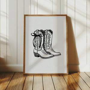 Coquette Cowgirl Boots Print