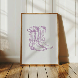 Coquette Cowgirl Boots Print