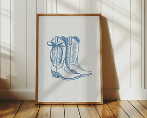 Coquette Cowgirl Boots Print
