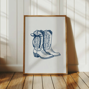Coquette Cowgirl Boots Print