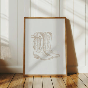 Coquette Cowgirl Boots Print