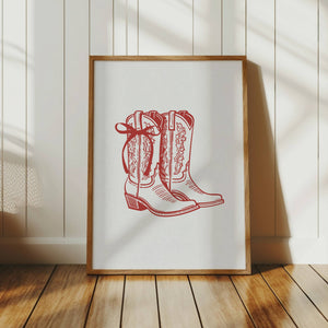 Coquette Cowgirl Boots Print
