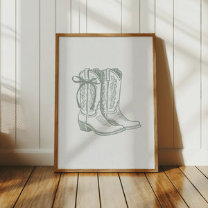 Coquette Cowgirl Boots Print