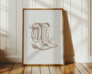 Coquette Cowgirl Boots Print